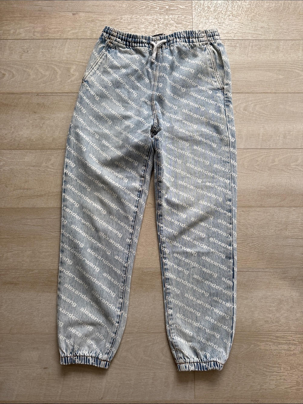 Alexander Wang denim logo joggers